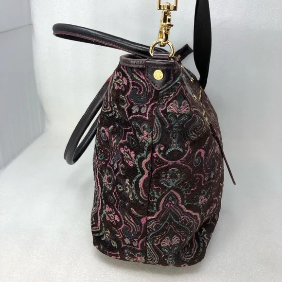 MZ Wallace Lola Bag Large Tapestry Leather Boho - Picture 3 of 15